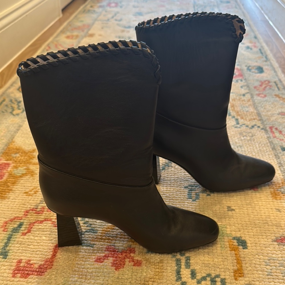 Dear Frances Black Whipstitch Boots